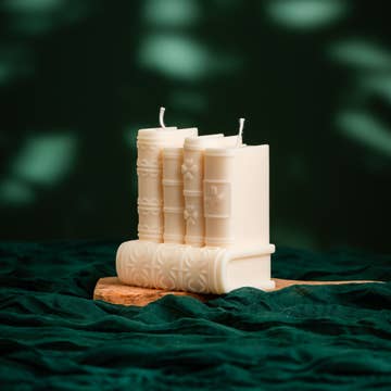 Bookshelf Candle – Cozy Literary Charm