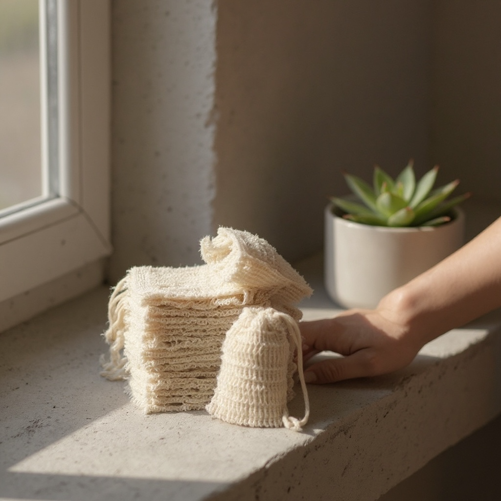 Natural Cotton-Linen Exfoliating Soap Pouch