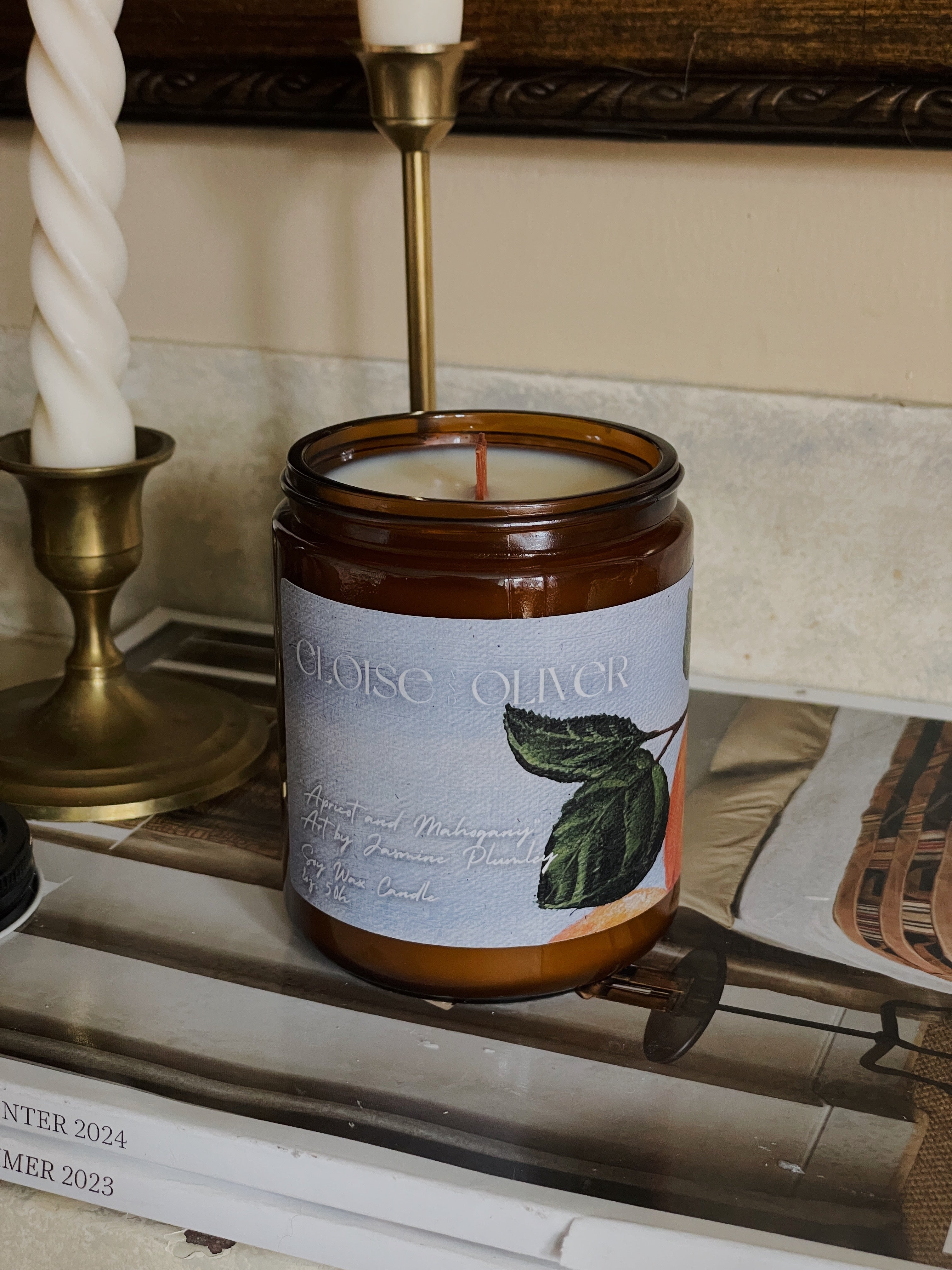 8oz Apricot and Mahogany *Artist Made Label