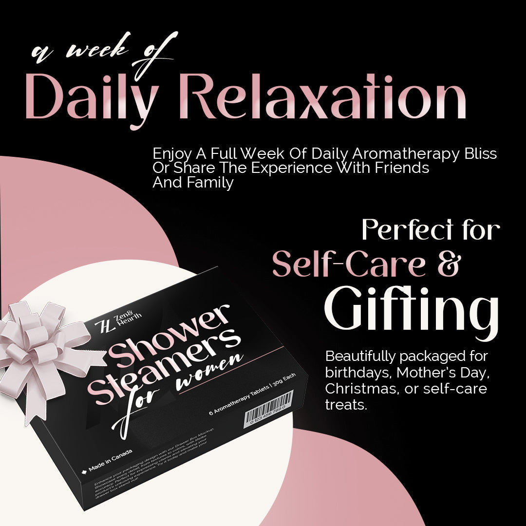 Zen & Hearth Shower Steamers for Women – 6 Pack Gift Set | Natural Aromatherapy Shower Bombs | Self-Care, Relaxation, Stocking Stuffers, Birthday Gifts