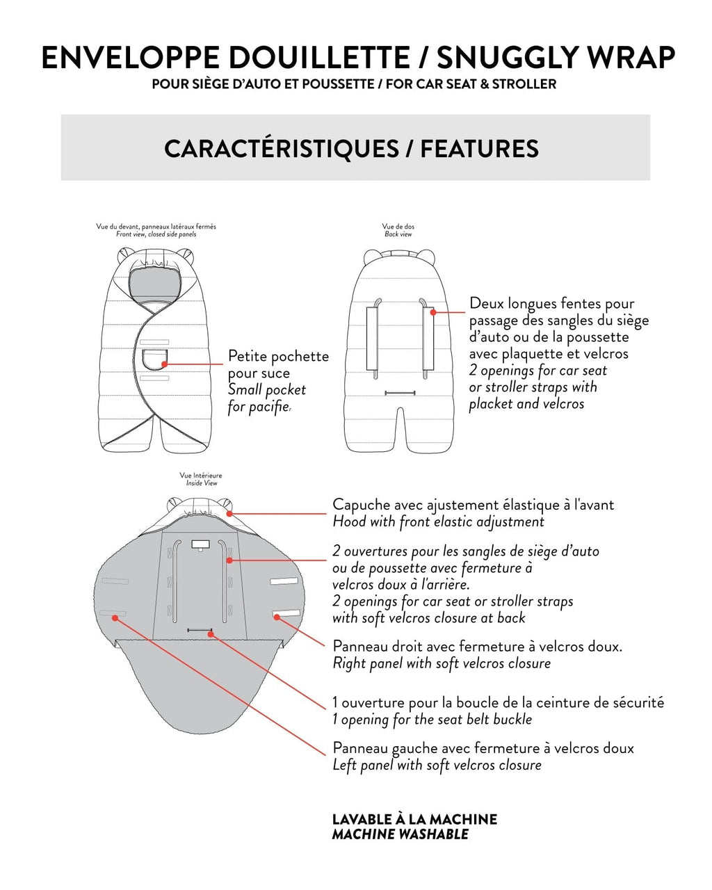 Snugly Baby Wrap Designed For Car Seat And Stroller Off-White