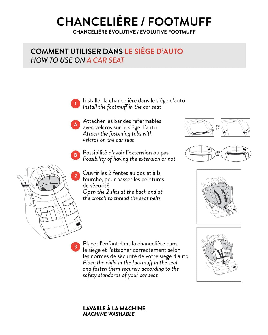 Evolutive Baby Footmuff Designed For Car Seat And Stroller Off-White