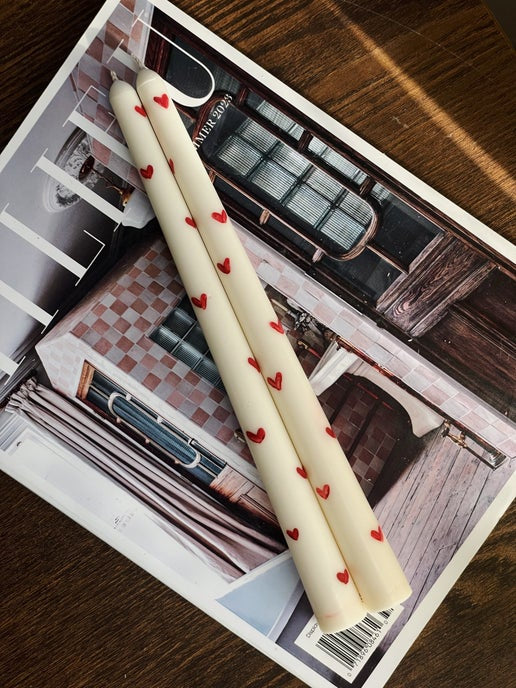 Hand-Painted Heart Candlestick