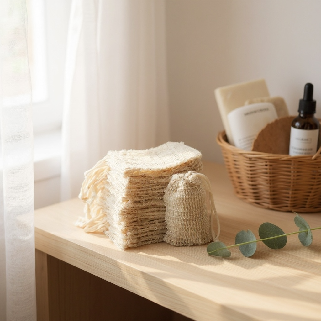 Natural Cotton-Linen Exfoliating Soap Pouch