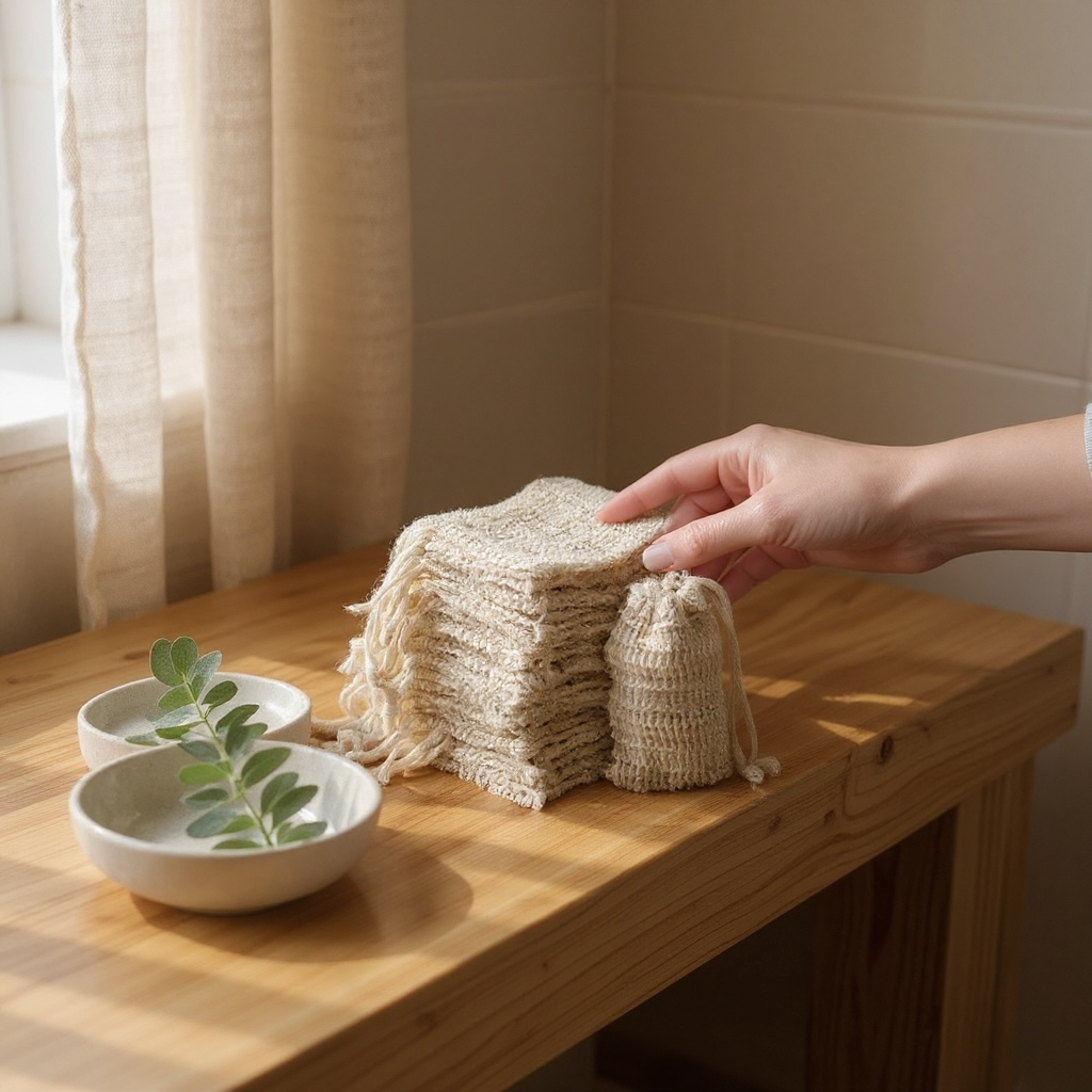 Natural Cotton-Linen Exfoliating Soap Pouch