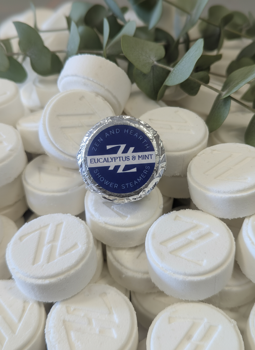 Zen & Hearth Eucalyptus & Mint Shower Steamers | Aromatherapy Shower Bombs for Congestion Relief & Relaxation | Natural Spa Gift for Him or Her