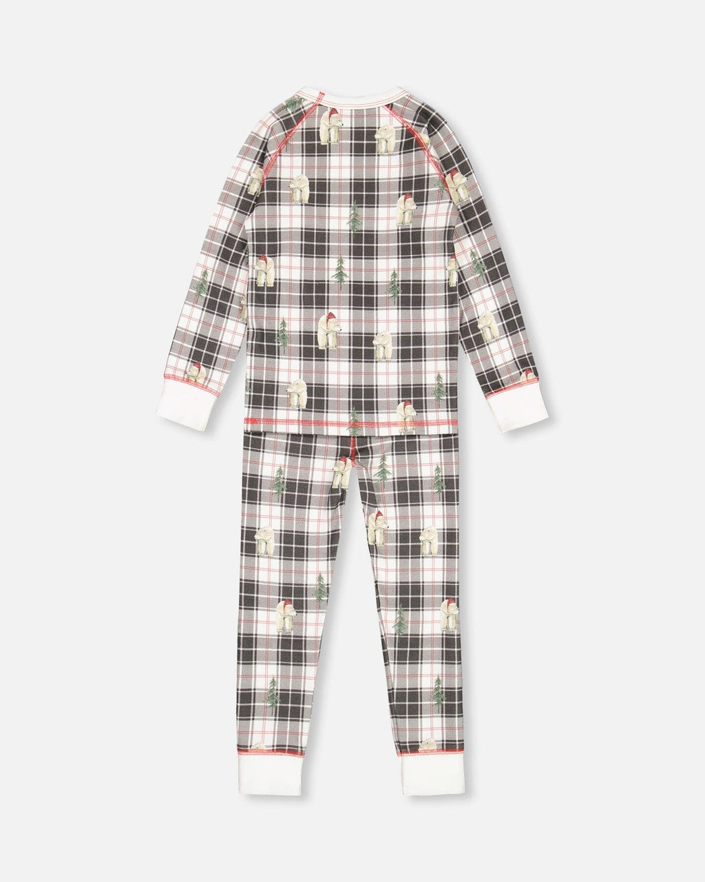 Organic Cotton Kids Christmas Family Two Piece Printed Polar Bear Pajama Set