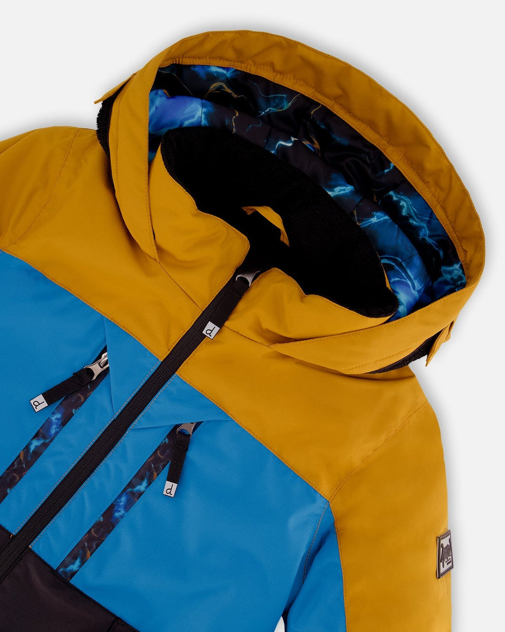 Two Piece TEKNIK Snowsuit Brown, Blue And Black With Printed Storm