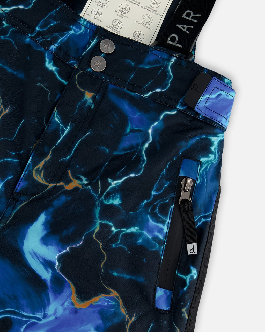 Two Piece TEKNIK Snowsuit Brown, Blue And Black With Printed Storm