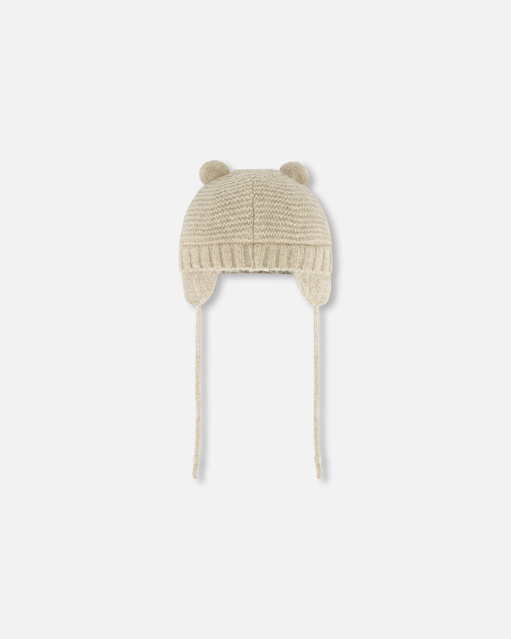 Knit Hat With Ears Beige
