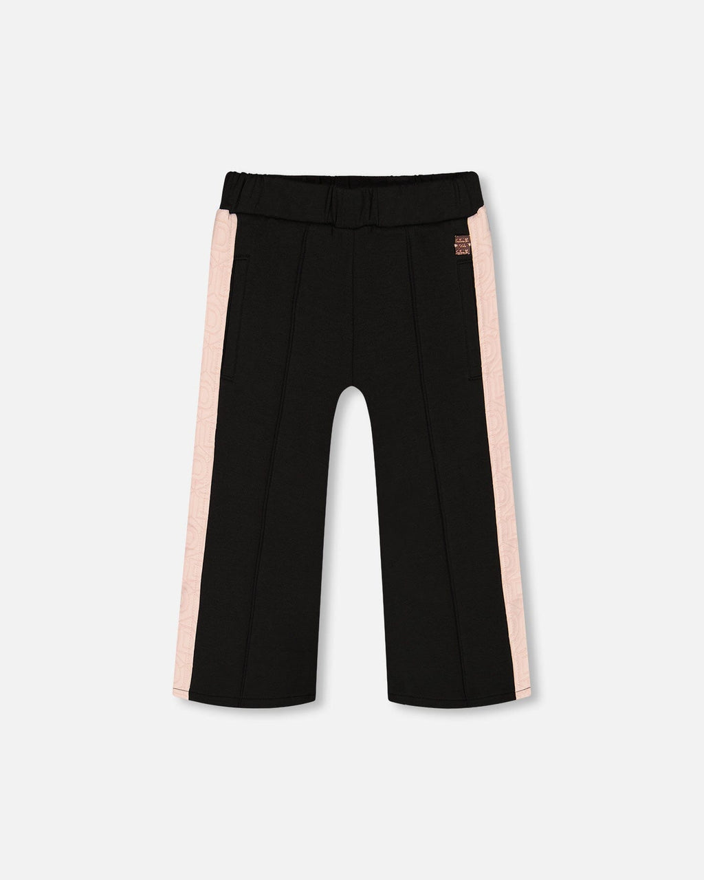 Cropped Wide Leg Pant With Contrast Band Black