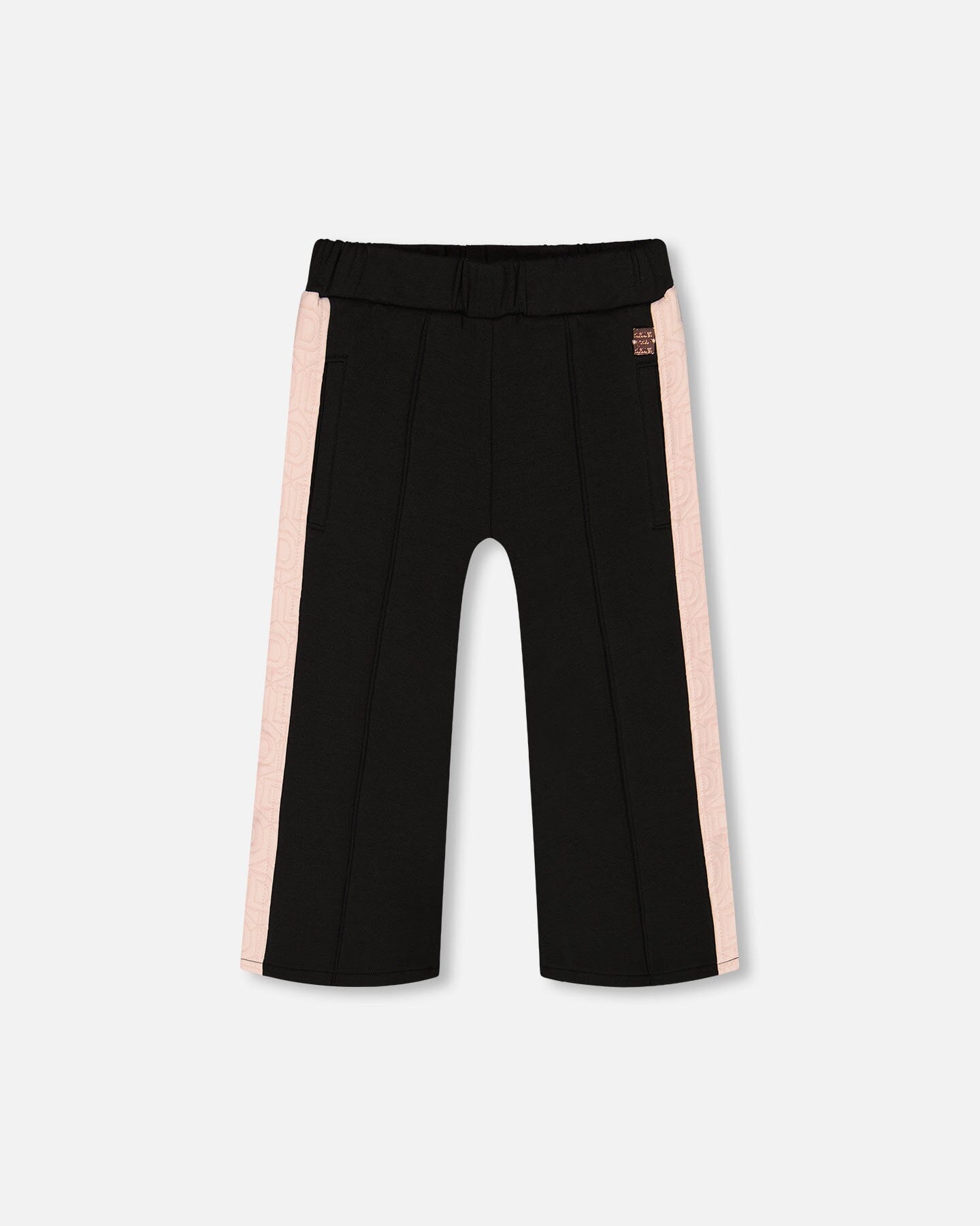 Cropped Wide Leg Pant With Contrast Band Black