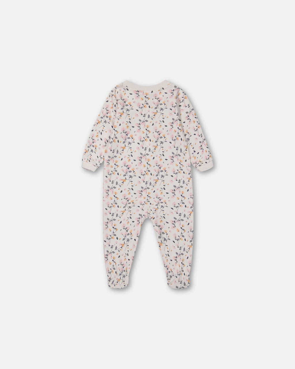 Organic Cotton One Piece Pajama Cream Printed Flowers