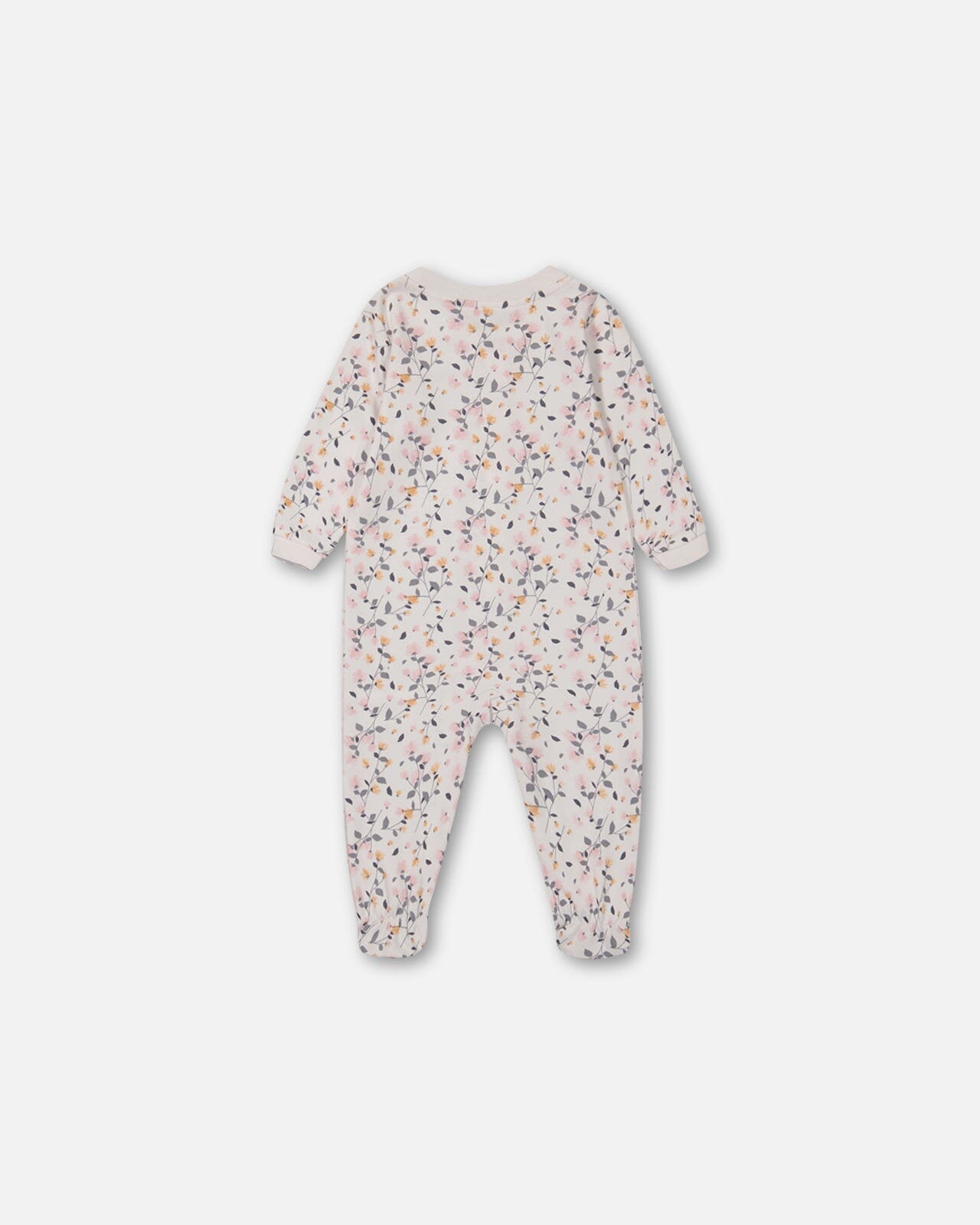 Organic Cotton One Piece Pajama Cream Printed Flowers