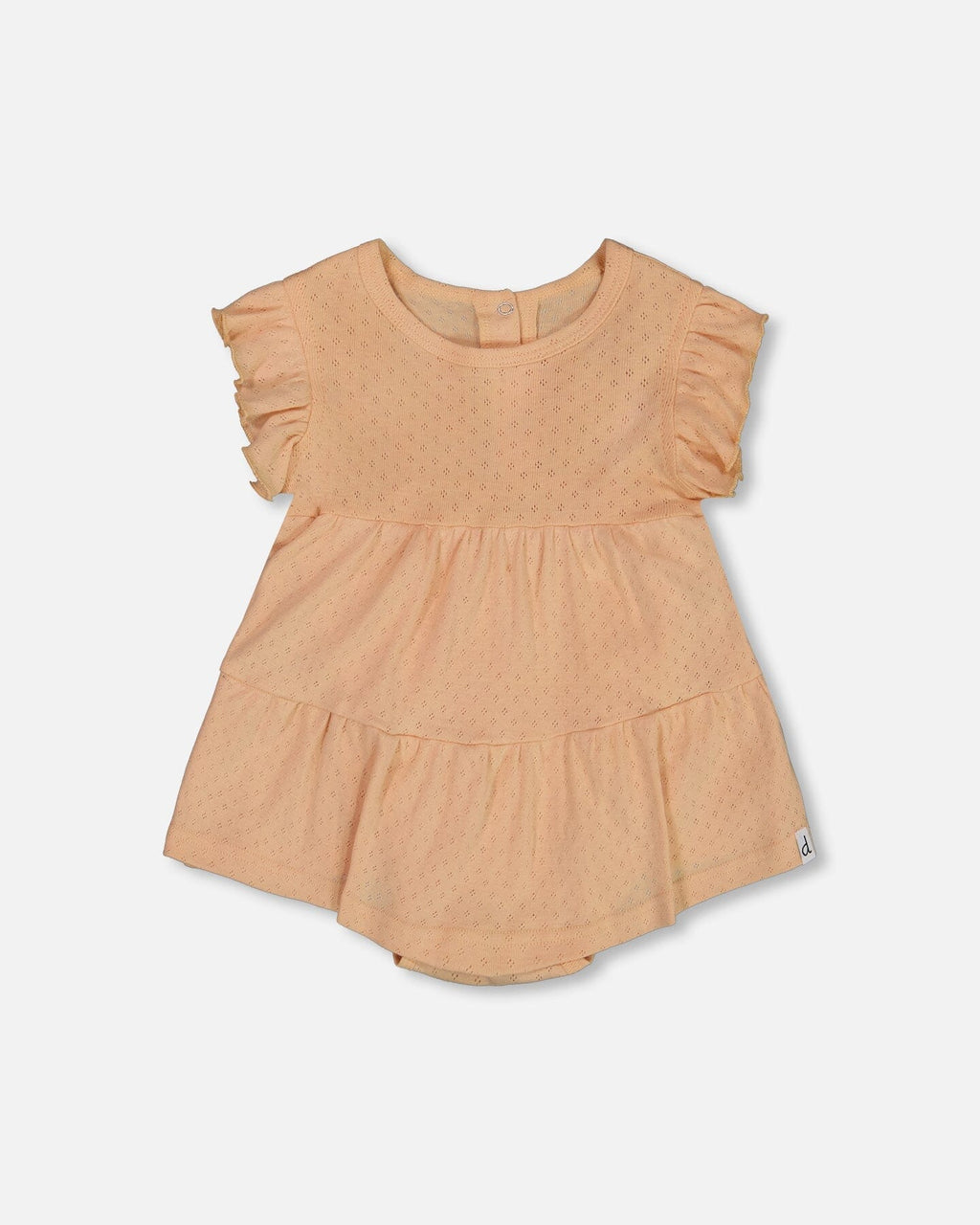 Organic Cotton Pointelle Romper Beige