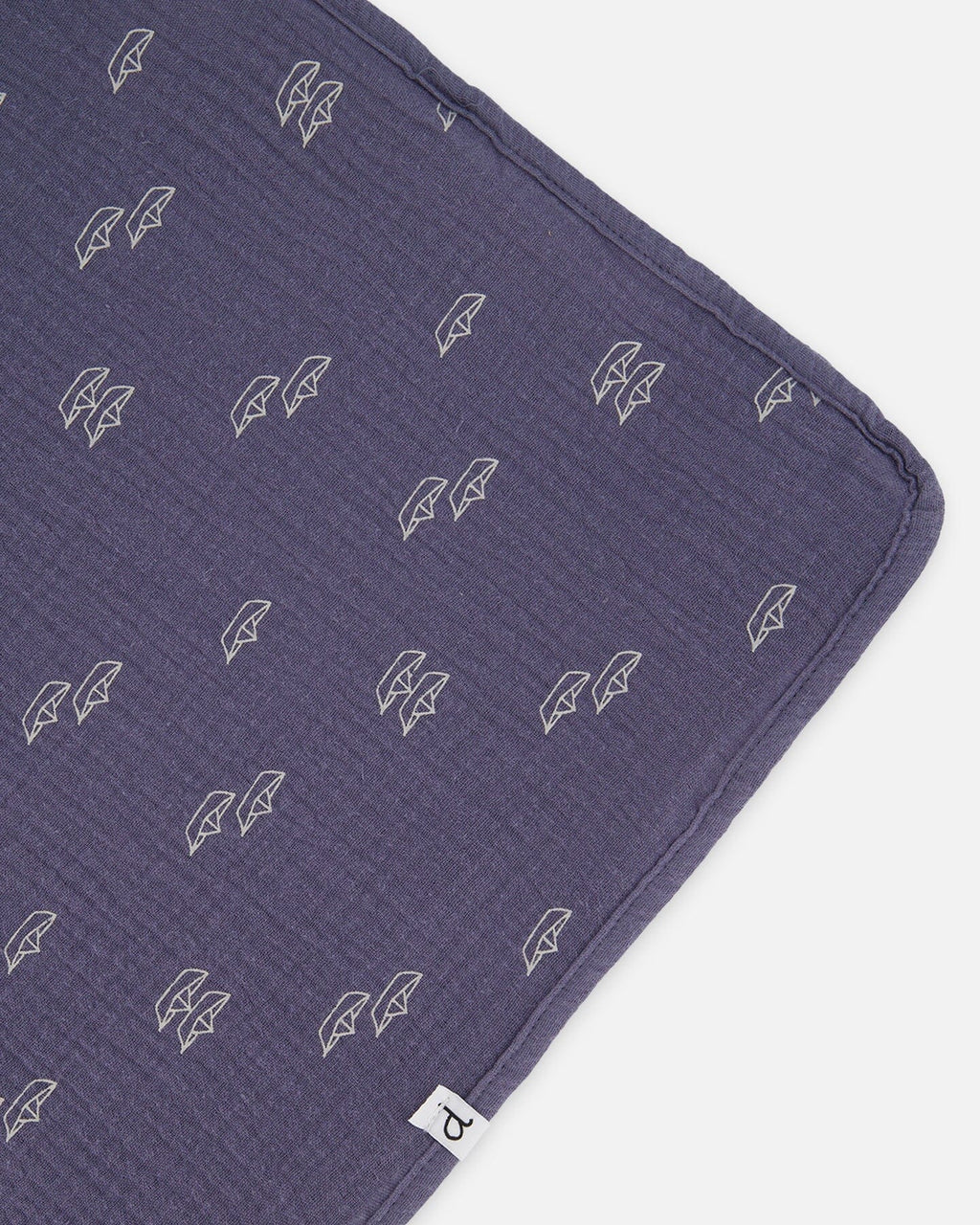 Printed Muslin Blanket Navy Blue Paper Boats
