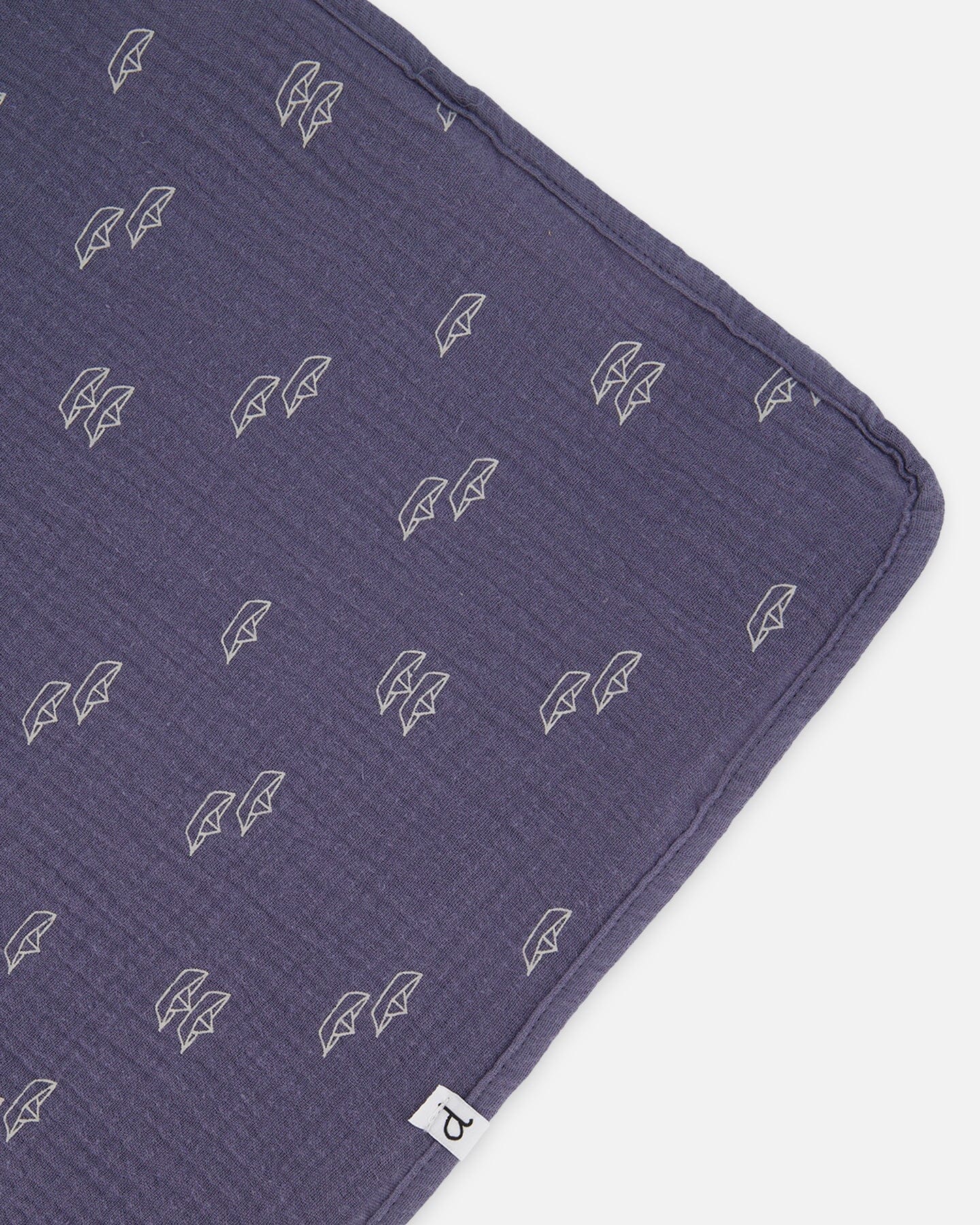 Printed Muslin Blanket Navy Blue Paper Boats