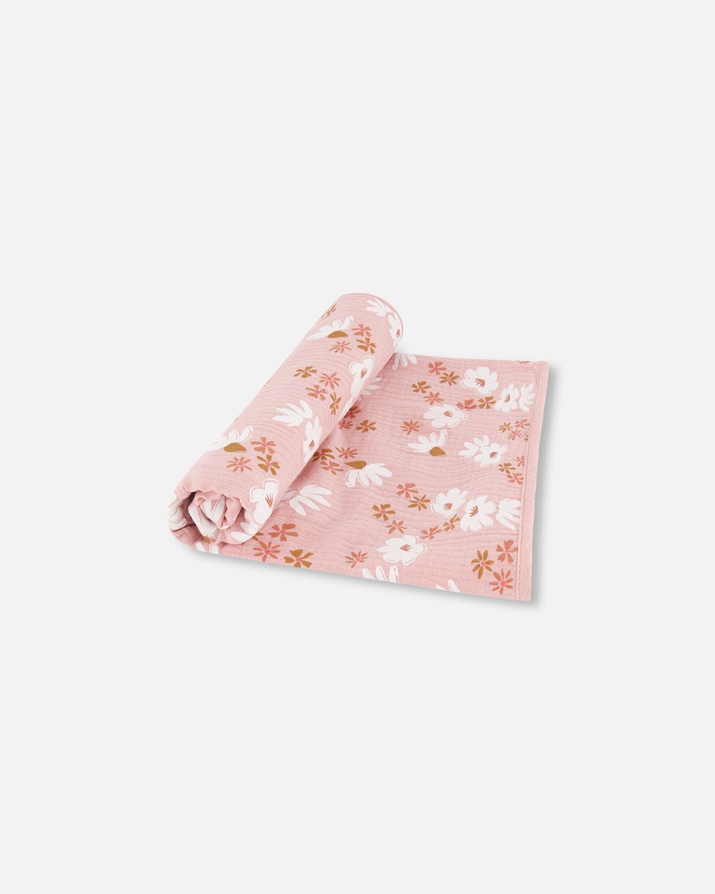 Printed Muslin Blanket Pink And White Flowers