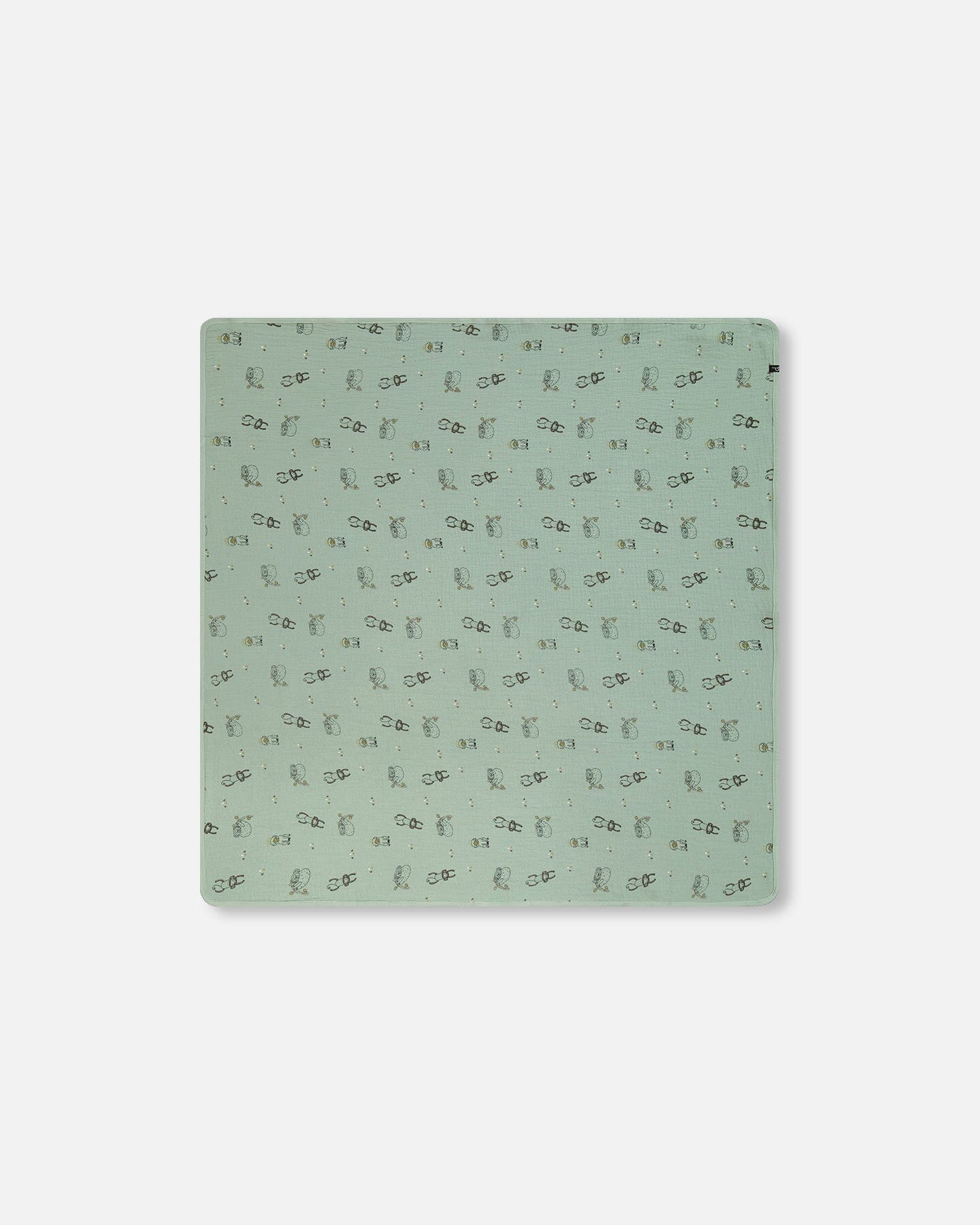 Printed Muslin Blanket Sage Monkey