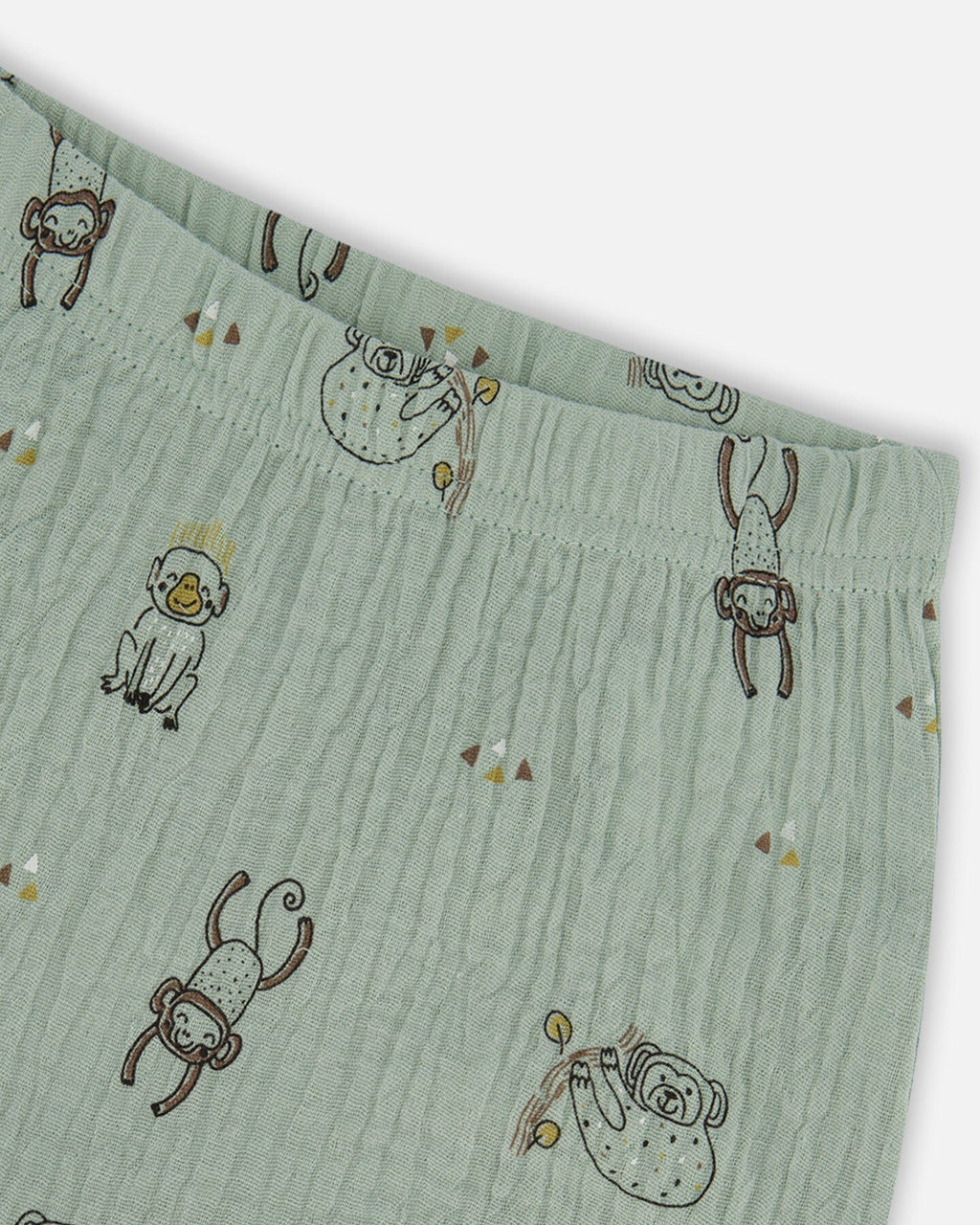 Printed Muslin Shirt And Short Set Sage Monkey