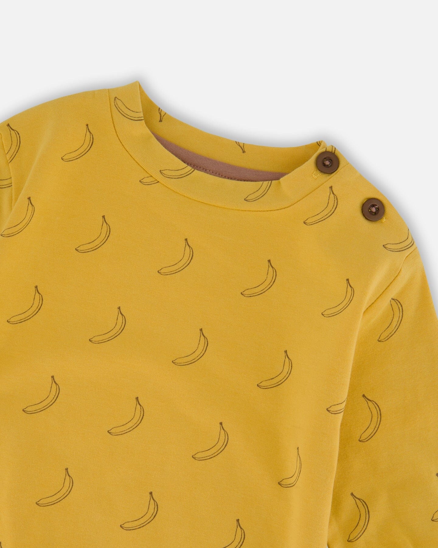 Printed Organic Cotton Top And Pant Set Yellow Bananas
