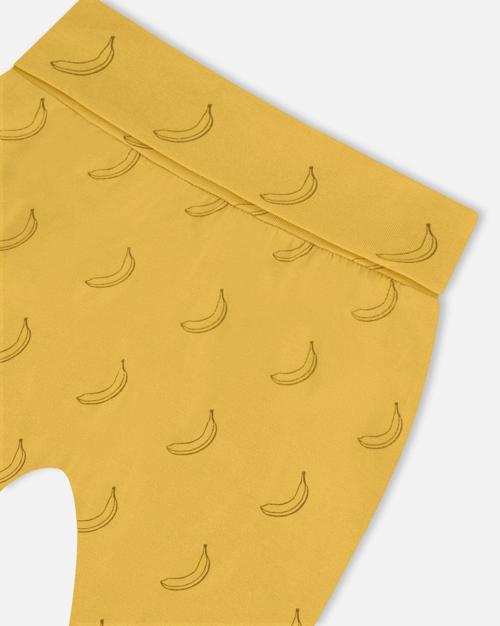 Printed Organic Cotton Top And Pant Set Yellow Bananas And Brown