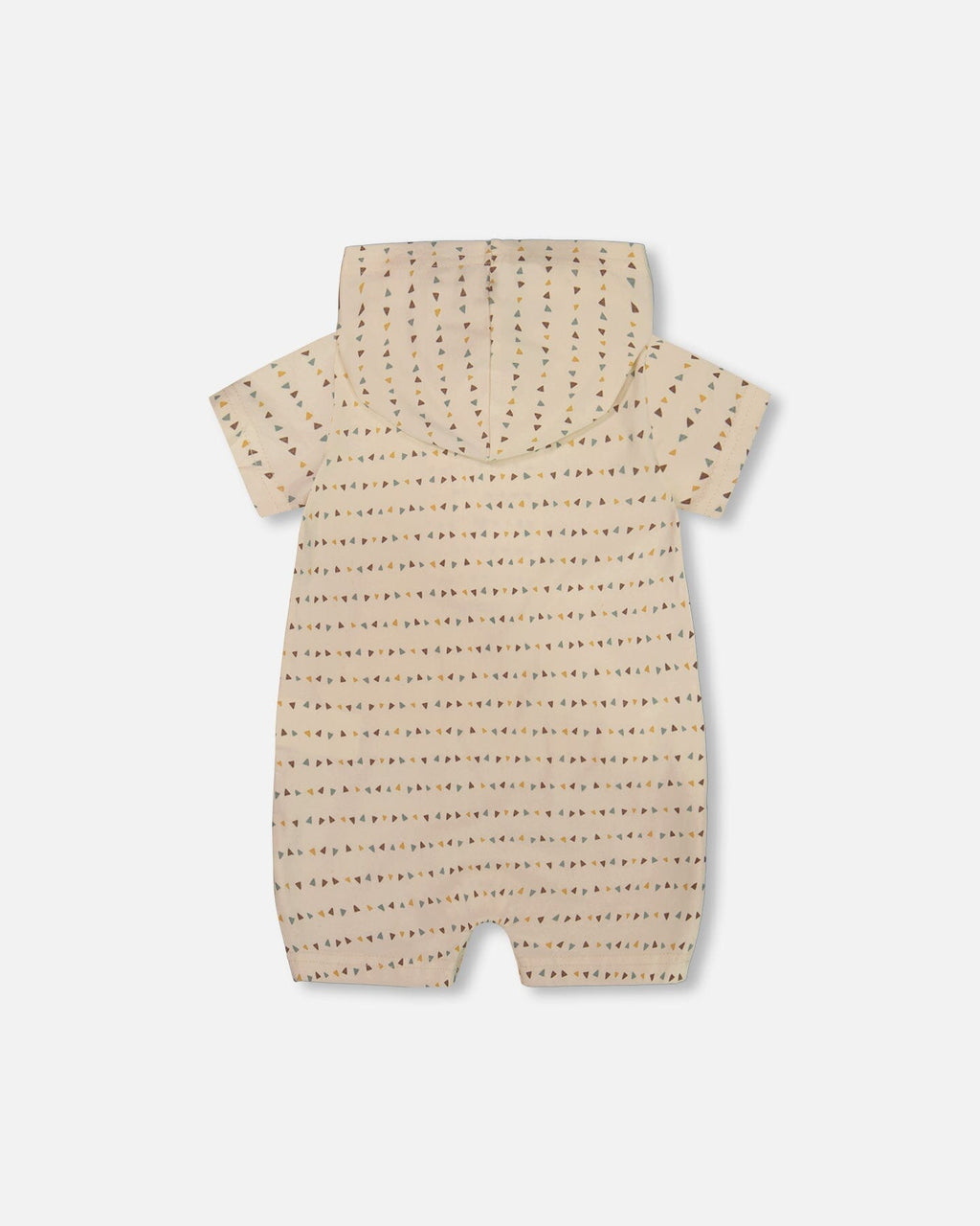Printed Organic Cotton Hooded Romper Off-White