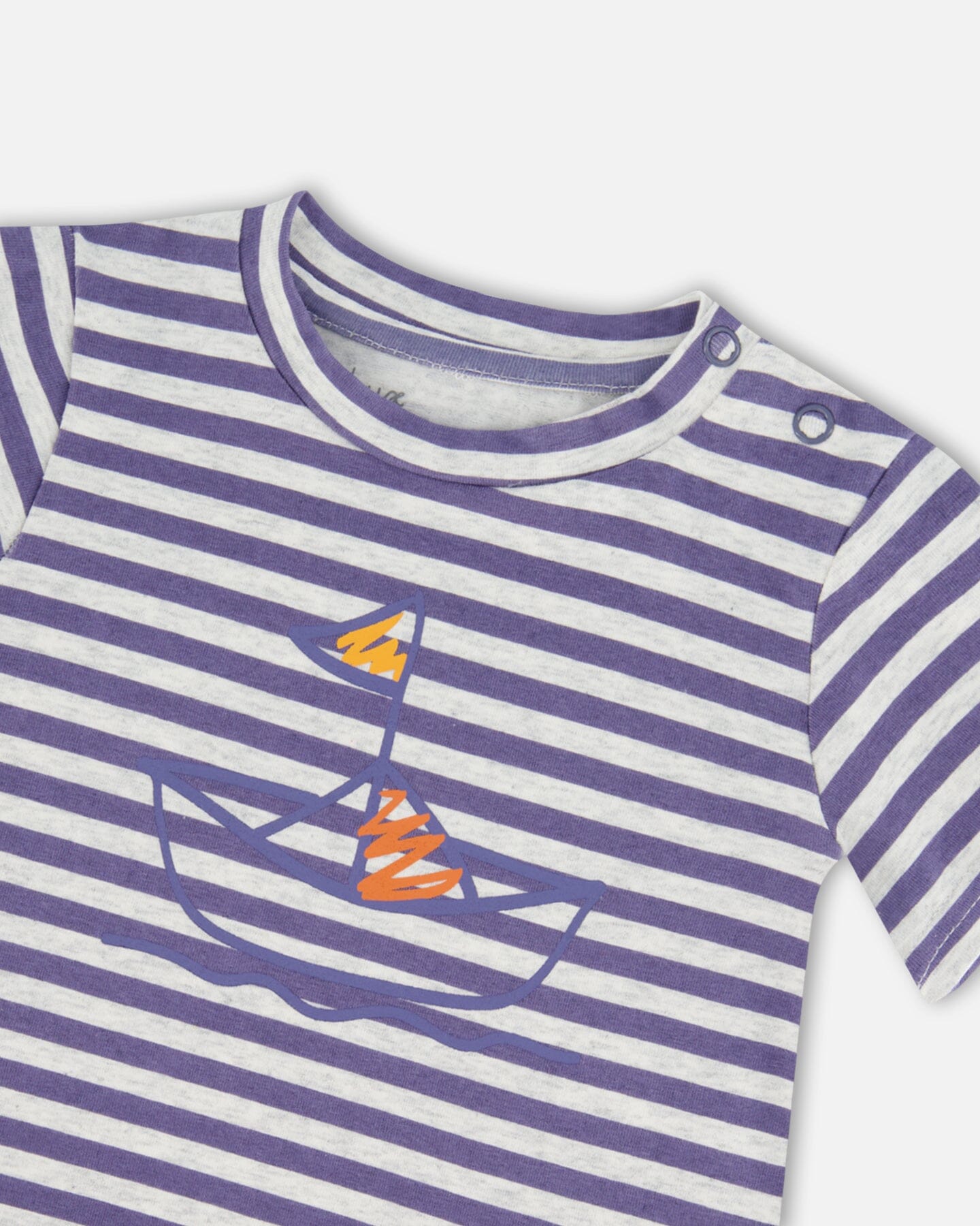 Organic Cotton Top And Muslin Pant Set Striped Navy