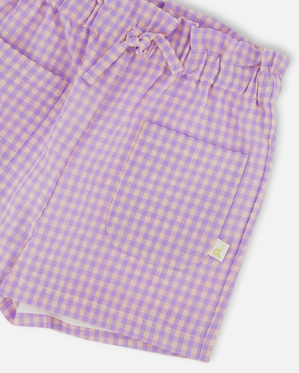 Printed Gingham Short Lilac And Pink