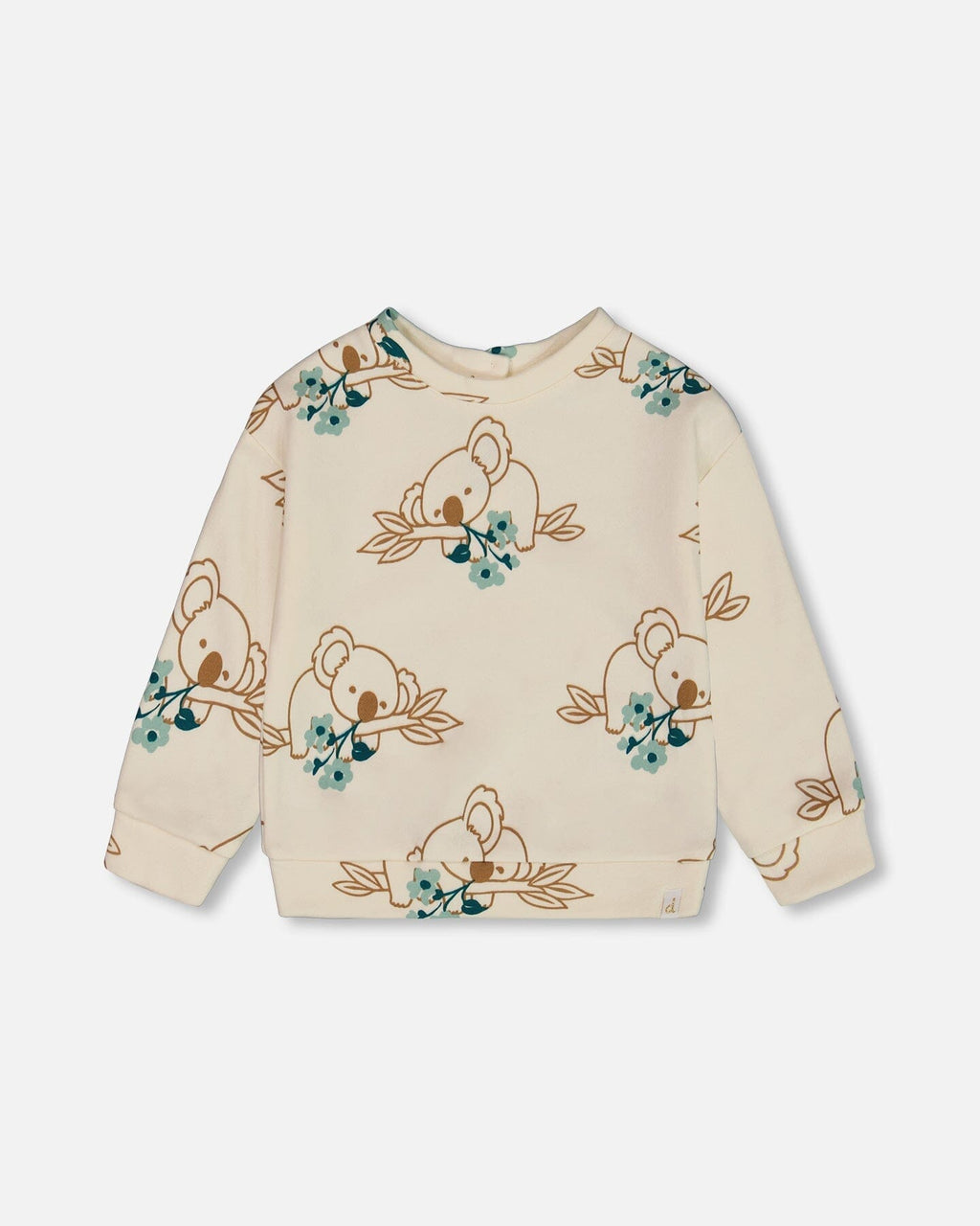 Printed French Terry Sweatshirt Off-White And Koala