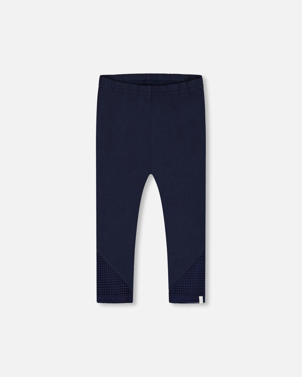 Organic Cotton Capri Leggings With Mesh Navy Blue
