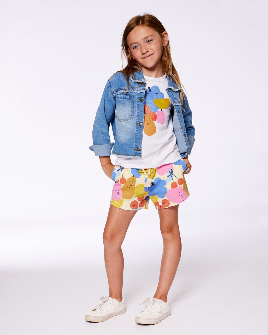 Organic Cotton Tee Fruits On White Background