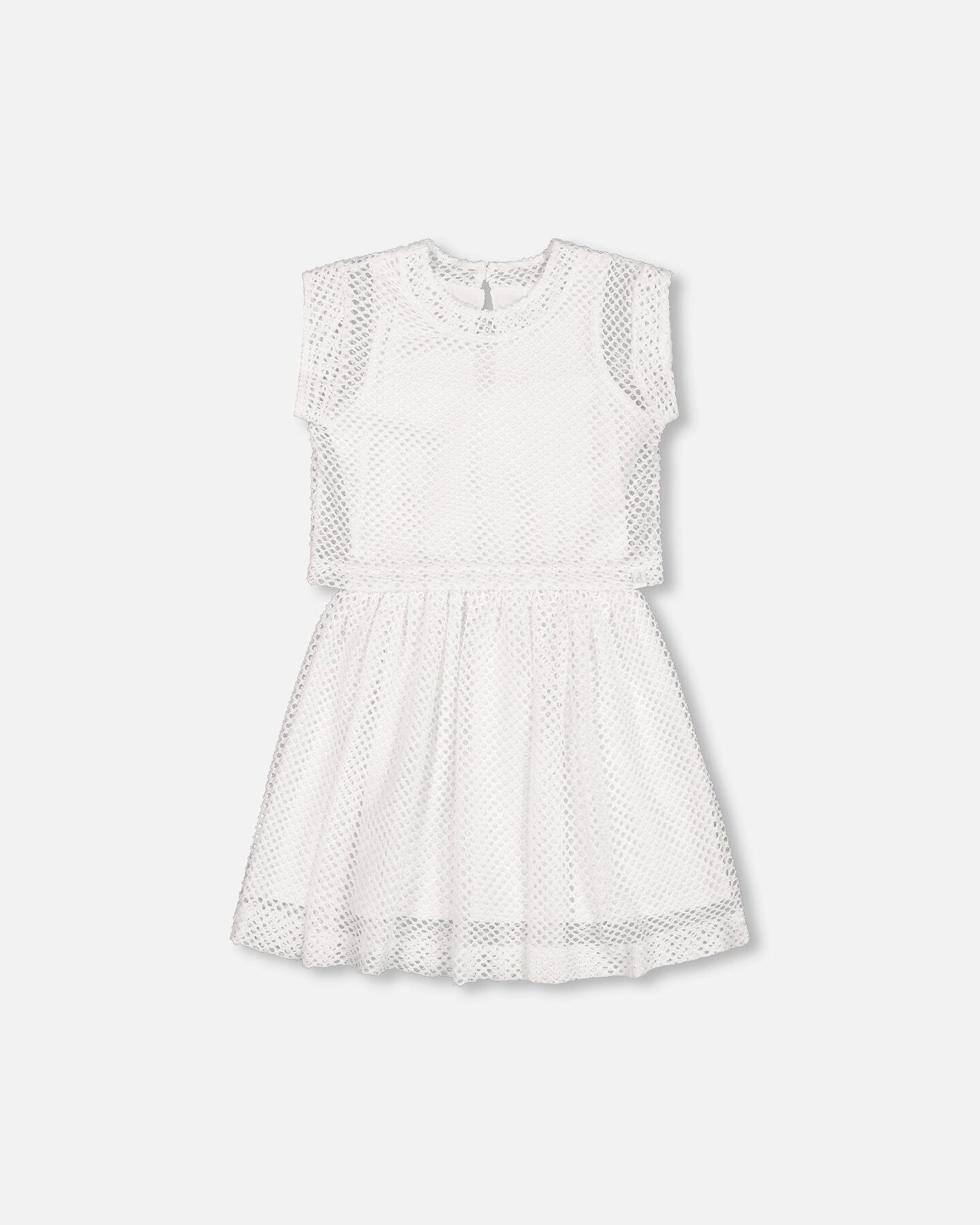 Bi-Material Mesh And Organic Cotton Dress Snow White