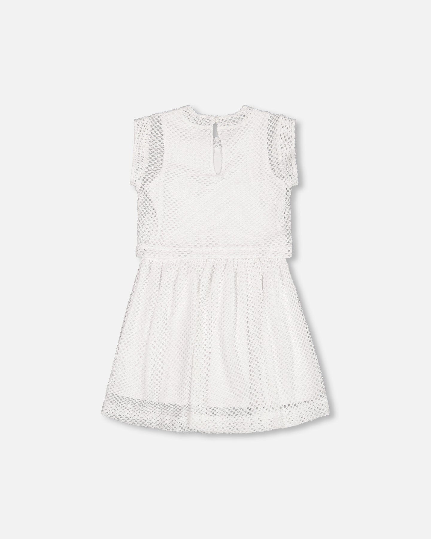Bi-Material Mesh And Organic Cotton Dress Snow White