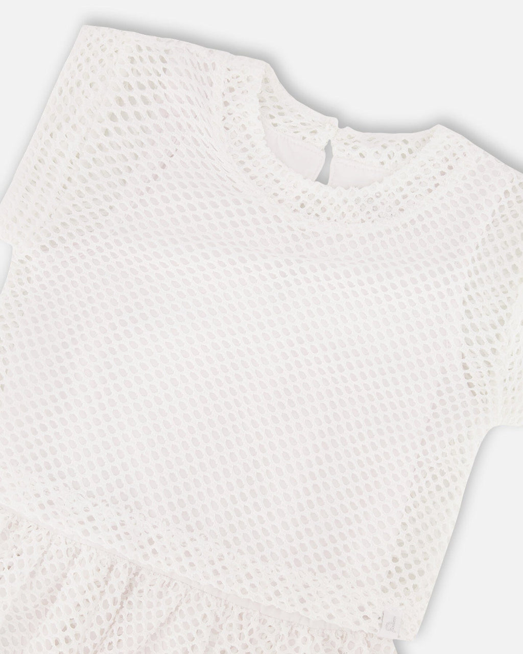 Bi-Material Mesh And Organic Cotton Dress Snow White