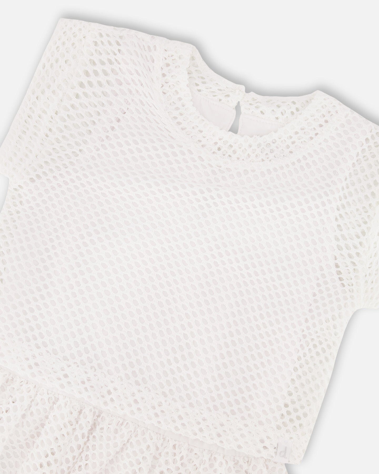 Bi-Material Mesh And Organic Cotton Dress Snow White