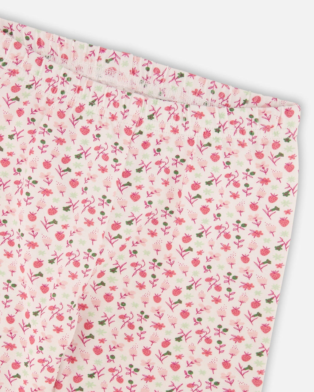 Printed Capri Legging Small Flowers On Cream Background