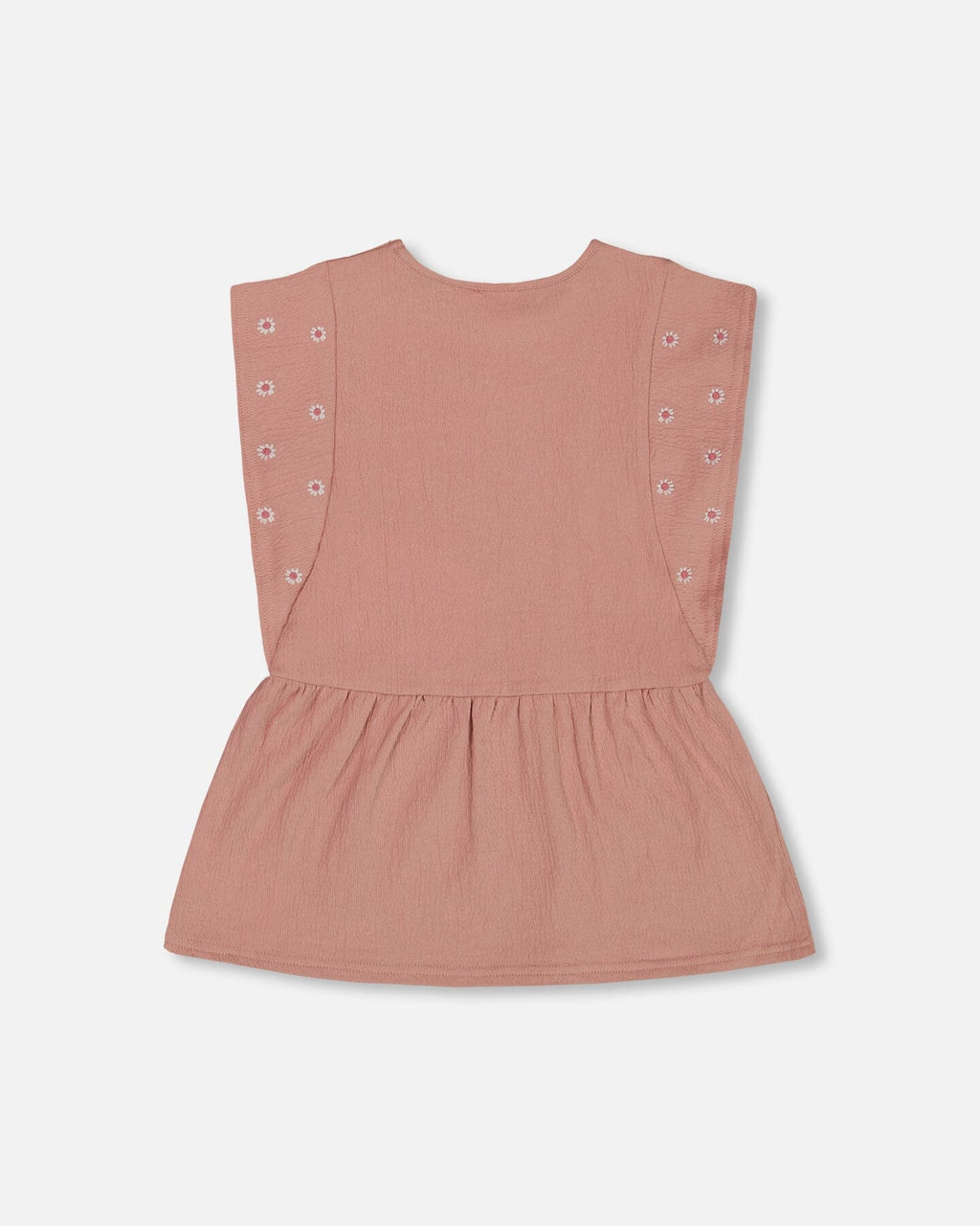 Crinkle Jersey Tunic With Embroidery Dark Old Pink