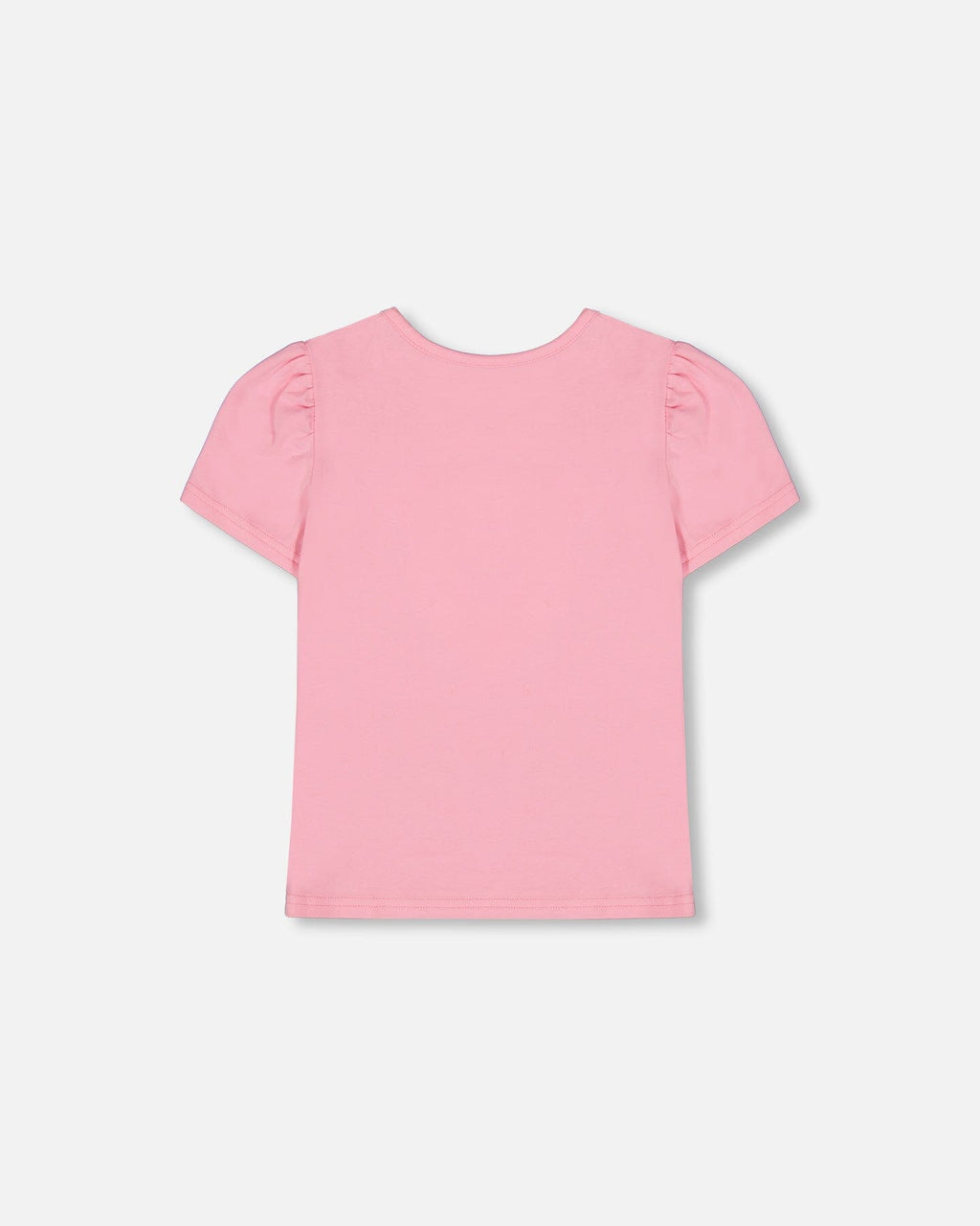 Organic Cotton Tee With Puff Sleeve Candy Pink