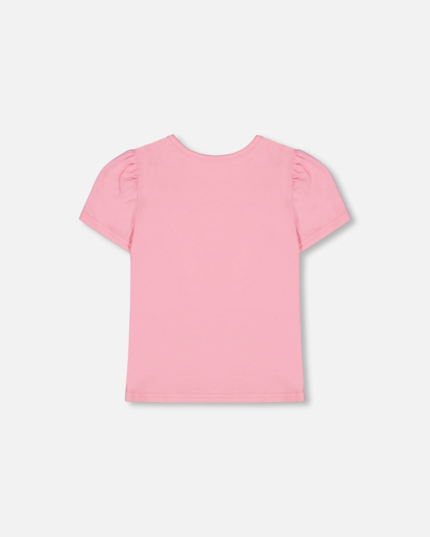Organic Cotton Tee With Puff Sleeve Candy Pink