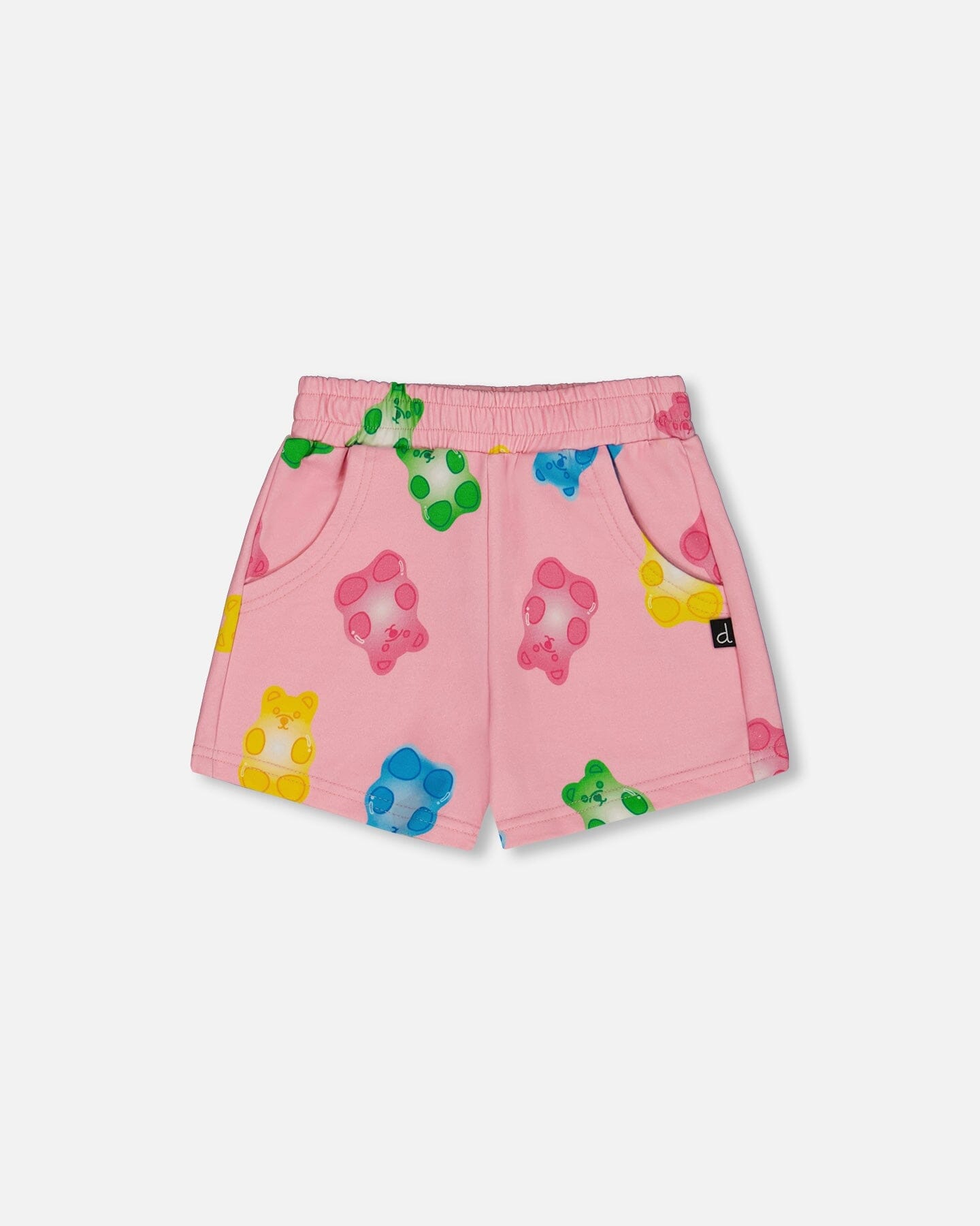Printed French Terry Short Pink Multicolored Gummies