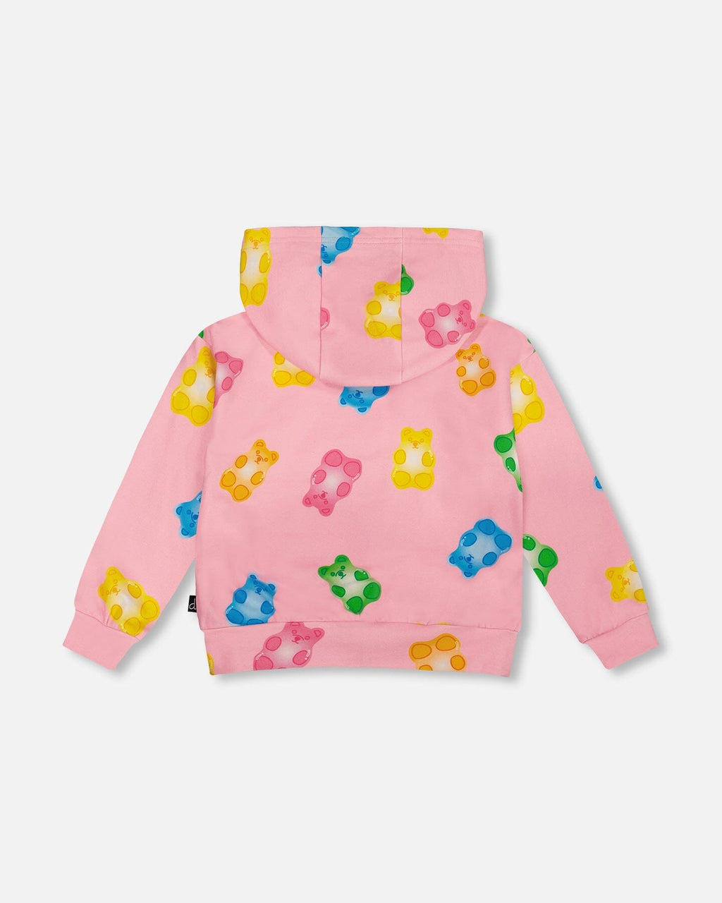 Printed French Terry Hoodie Cardigan Pink Multicolored Gummies