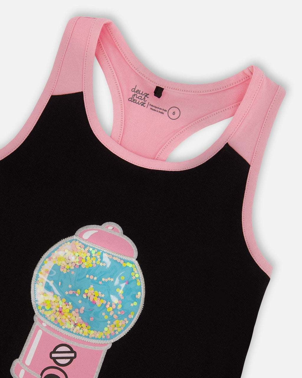 Organic Cotton Racerback Tank Top Black And Candy Machine
