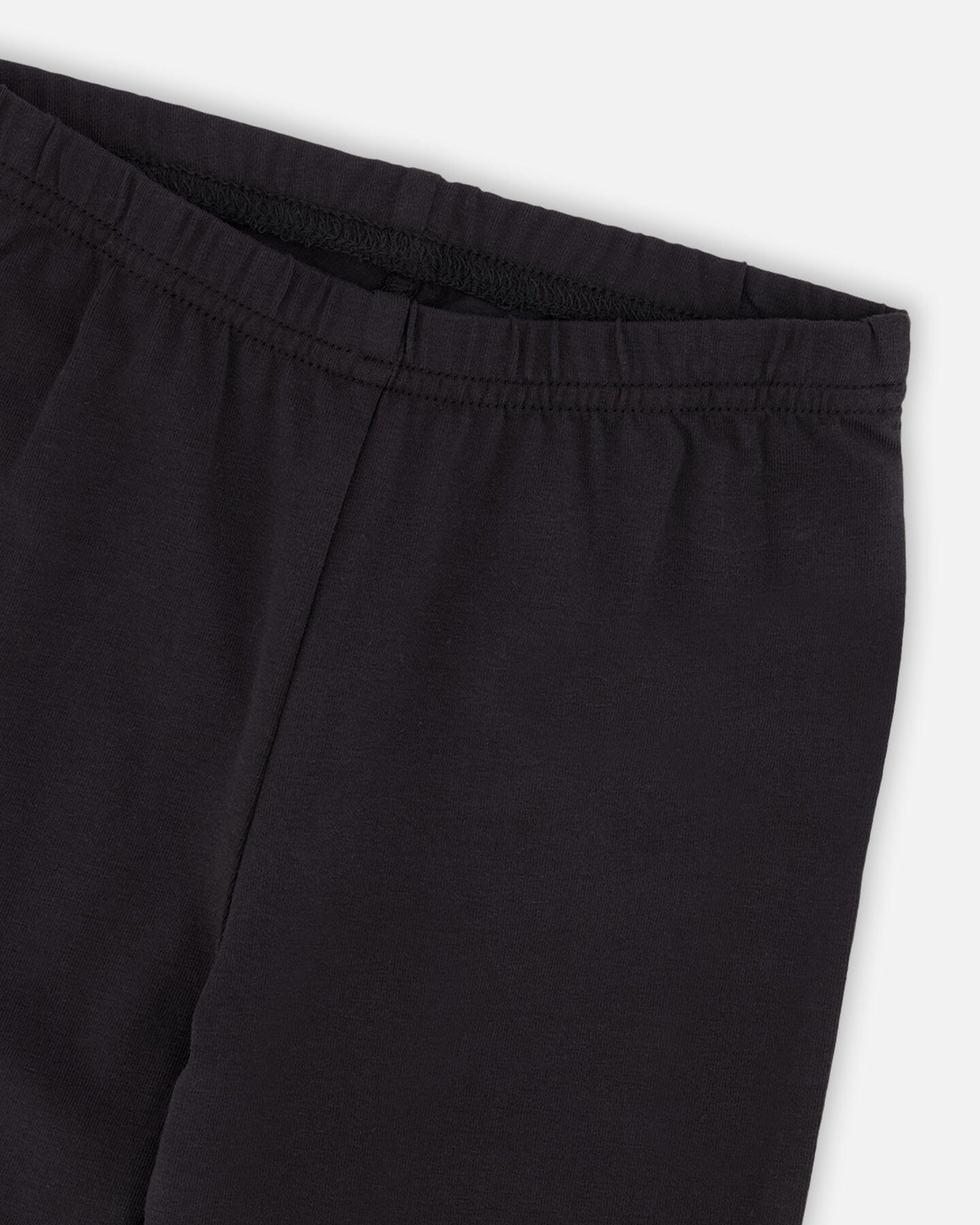 Organic Cotton Capri Legging Black And Small Flower