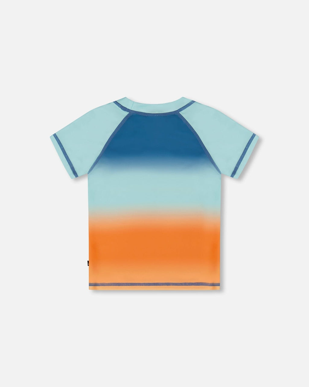 Short Sleeve Rashguard Navy Blue, Turquoise, And Orange