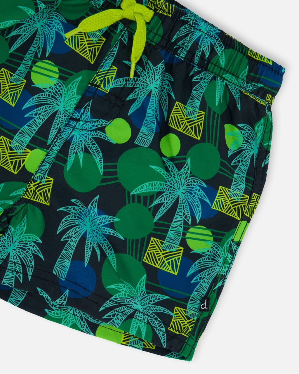 Printed Swim Trunks Green Jungle On Black
