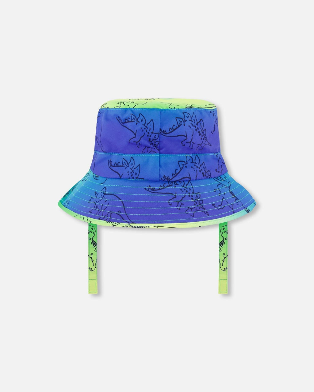 Printed Beach Hat Vibrant Blue And Green Dino