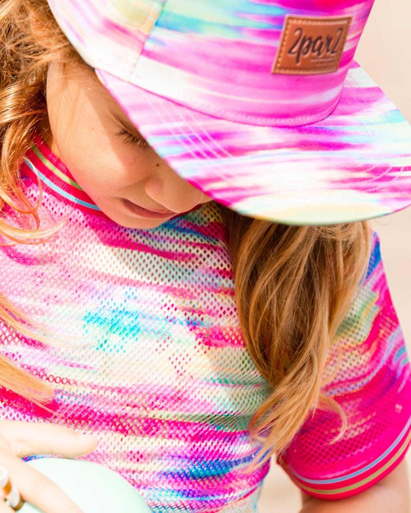 Short Sleeve Mesh Beach Dress Multicolored