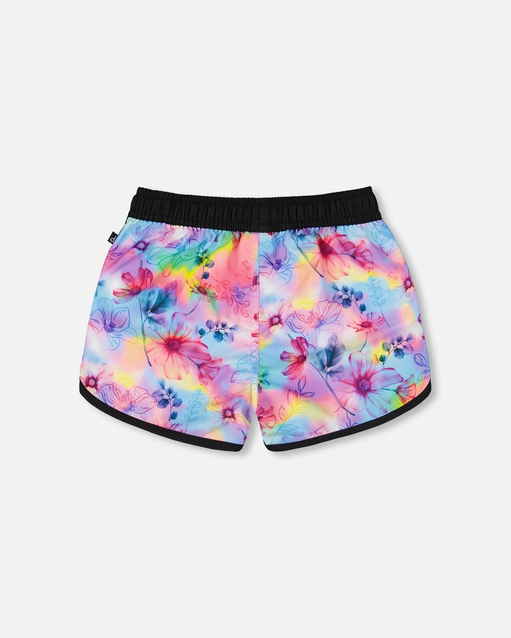 Printed Swim Shorts Butterflies On Multicolored And Black Background