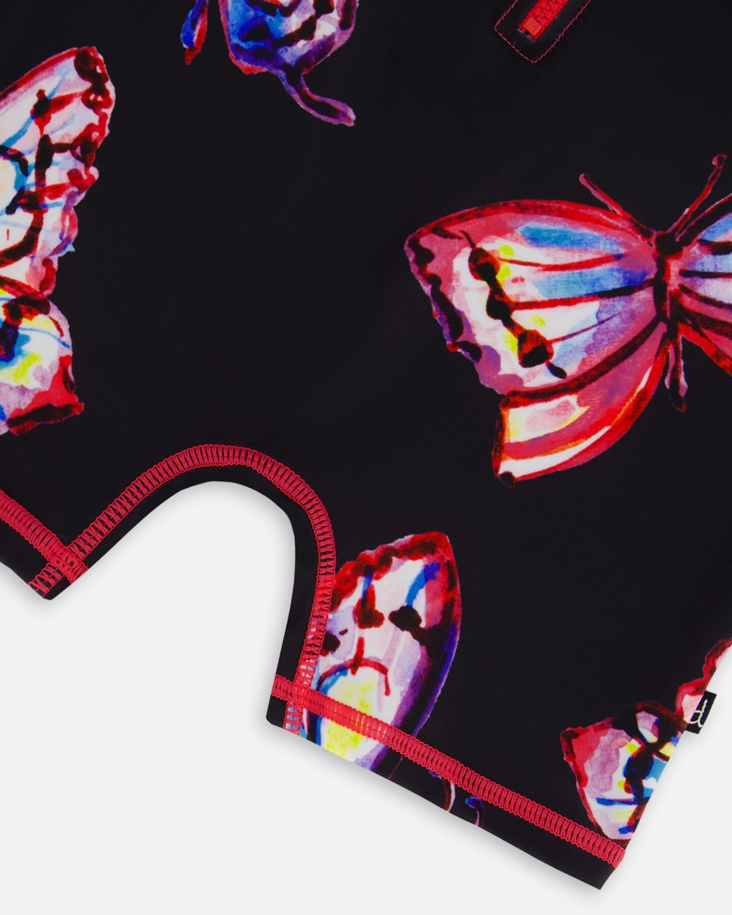 Printed Long Sleeve One-Piece Rashguard Black And Multicolored Butterflies